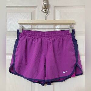 Nike Purple Lined Drawstring Dri Fit 4” Running Shorts Medium Athletic Jogging